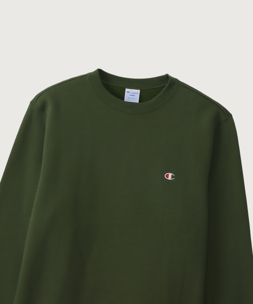 C로고 레귤러핏 크루넥 스웨트셔츠 Olive