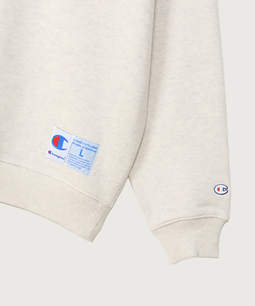 C로고 오버핏 조그택 스웨트셔츠 Oatmeal