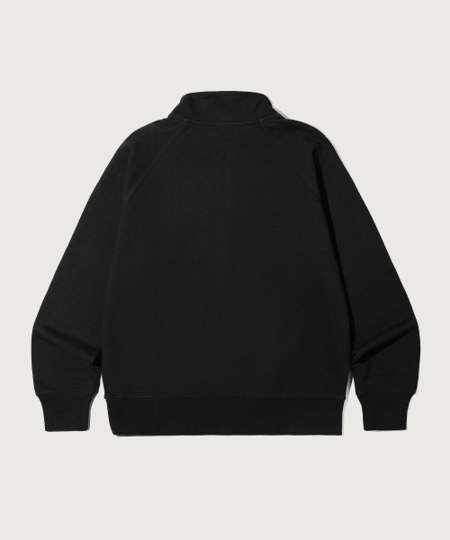 헤리티지 로고 루즈핏 하프 집업 Black