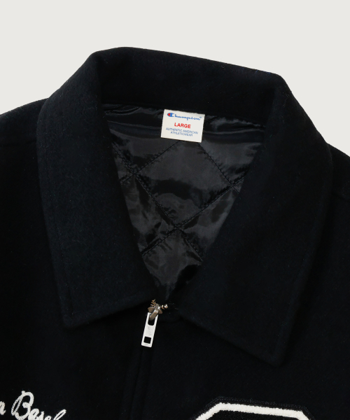 C로고 어워드 바시티 재킷 Black