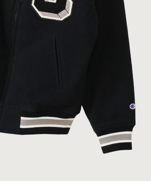 C로고 어워드 바시티 재킷 Black