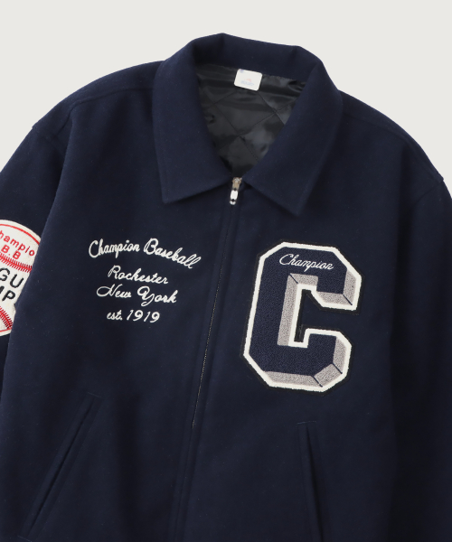 C로고 어워드 바시티 재킷 Navy