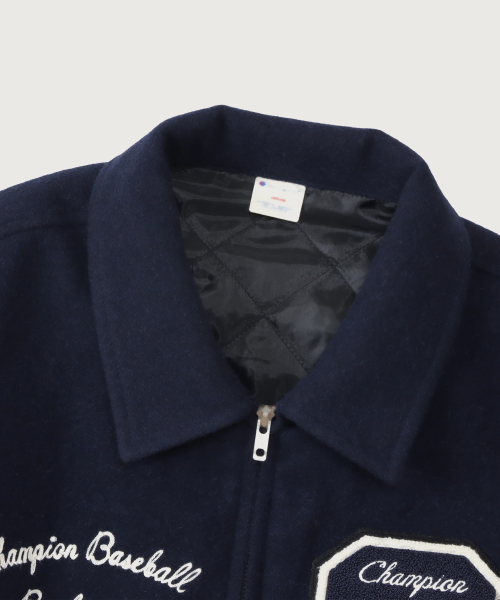 C로고 어워드 바시티 재킷 Navy