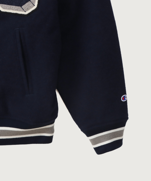 C로고 어워드 바시티 재킷 Navy