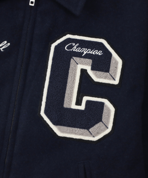 C로고 어워드 바시티 재킷 Navy