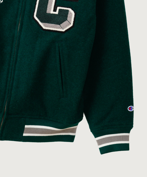 C로고 어워드 바시티 재킷 Dark Green