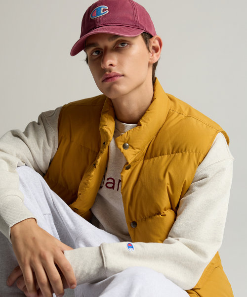 빅 C로고 워시드 볼캡 Burgundy