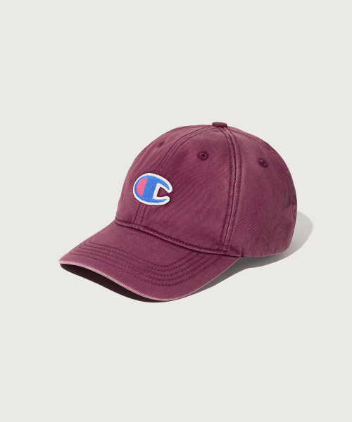 빅 C로고 워시드 볼캡 Burgundy