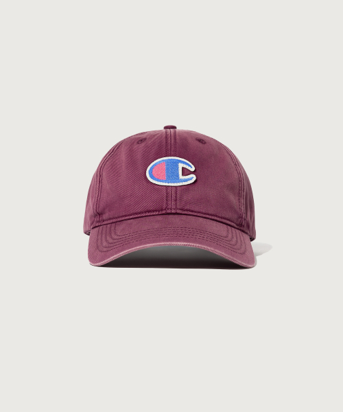 빅 C로고 워시드 볼캡 Burgundy