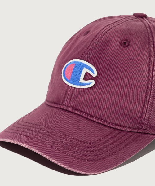 빅 C로고 워시드 볼캡 Burgundy