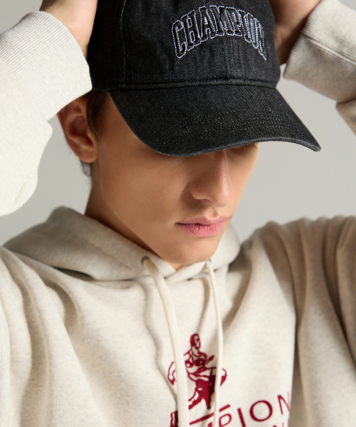 아치 로고 볼캡 Denim Black