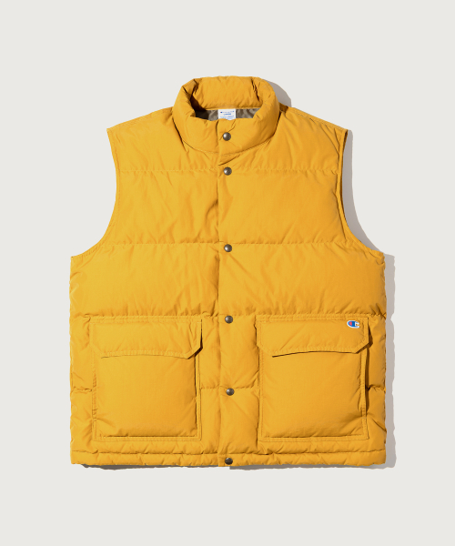 헤리티지 C로고 푸퍼 다운 베스트 Mustard
