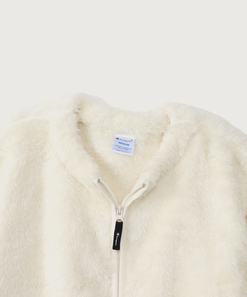 여성 플리스 집업 재킷 Off White