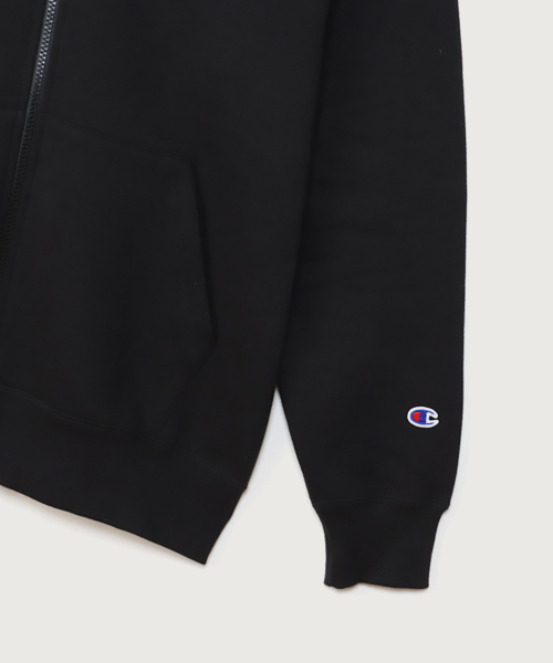 C로고 레귤러핏 후드 집업 Black