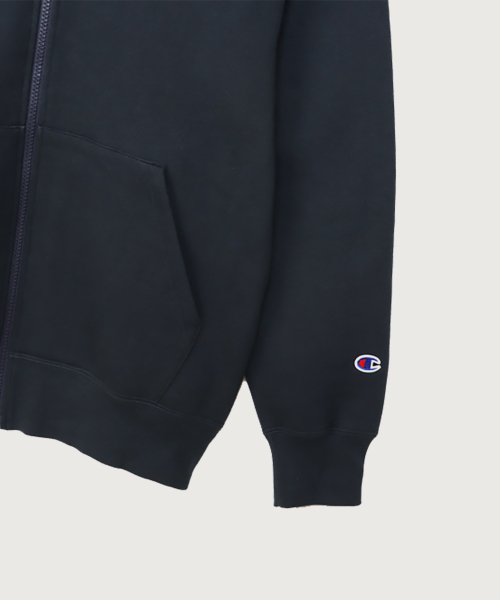 C로고 레귤러핏 후드 집업 Navy