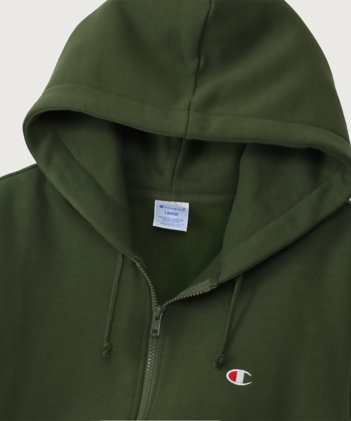 C로고 레귤러핏 후드 집업 Olive