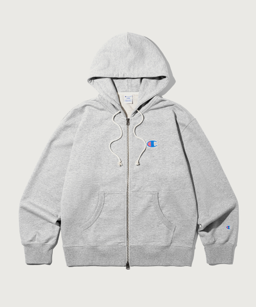 헤리티지 로고 루즈핏 후드 집업 Grey