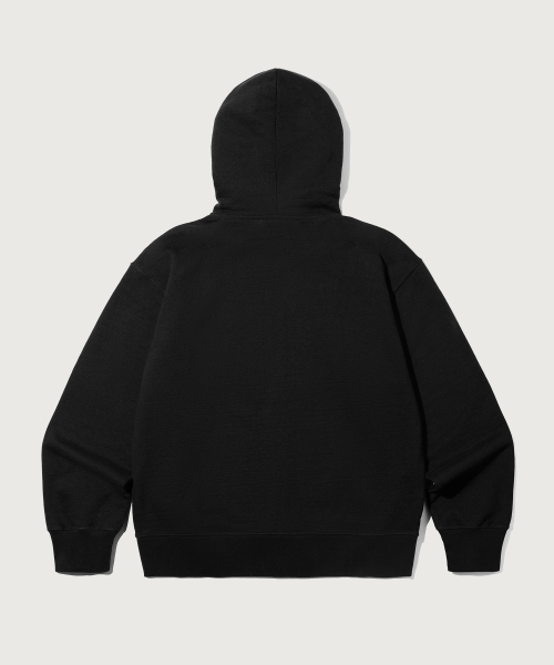 헤리티지 로고 루즈핏 후드 집업 Black