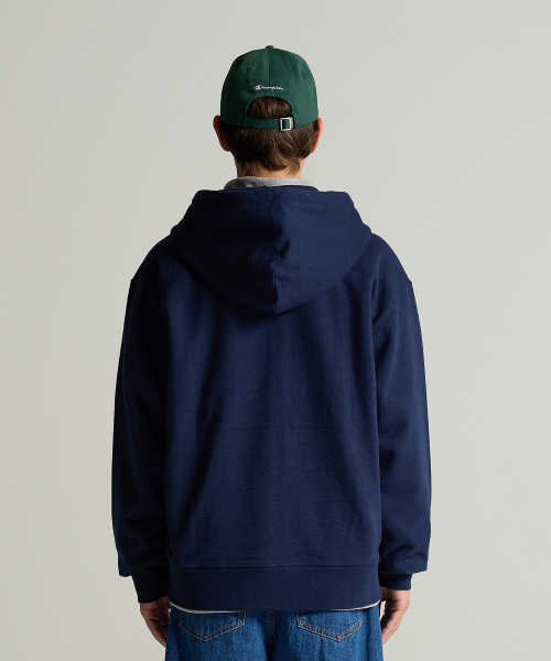 헤리티지 로고 루즈핏 후드 집업 Navy