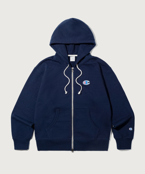 헤리티지 로고 루즈핏 후드 집업 Navy