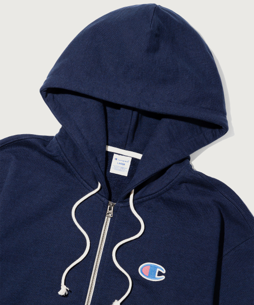 헤리티지 로고 루즈핏 후드 집업 Navy
