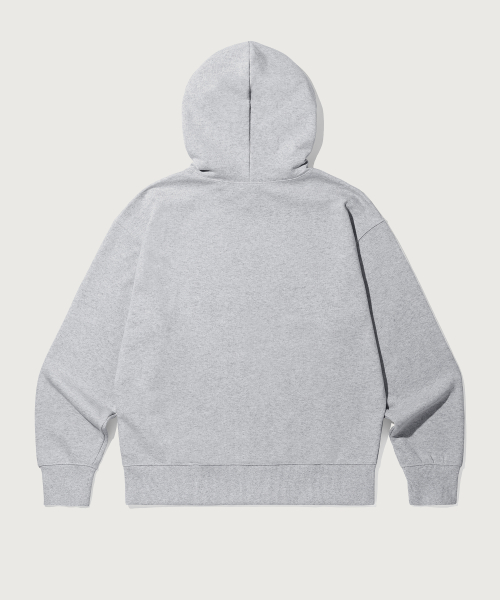 그래픽 로고 루즈핏 후드 티셔츠 Grey