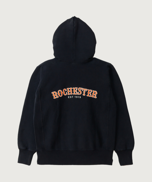 리버스위브 ROCHESTER 레귤러핏 R로고 기모 후드 티셔츠 Off Black