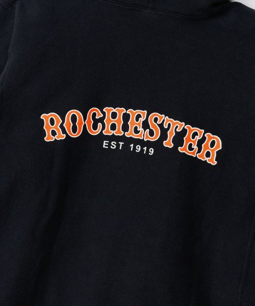 리버스위브 ROCHESTER 레귤러핏 R로고 기모 후드 티셔츠 Off Black