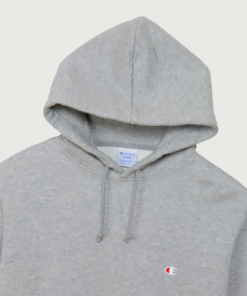 C로고 레귤러핏 후드 티셔츠 Oxford Grey