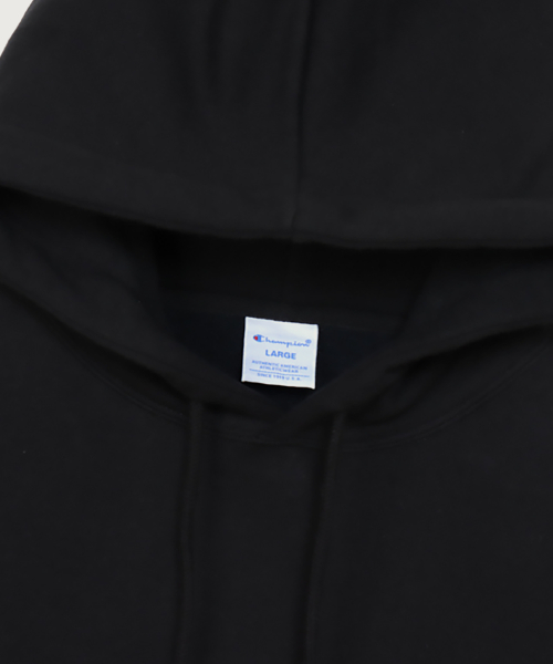 C로고 레귤러핏 후드 티셔츠 Black
