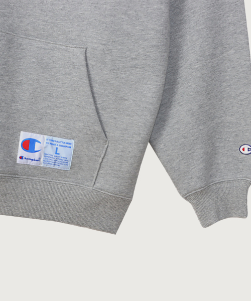 C로고 오버핏 조그택 후드 티셔츠 Oxford Grey