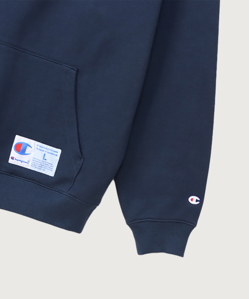 C로고 오버핏 조그택 후드 티셔츠 Navy