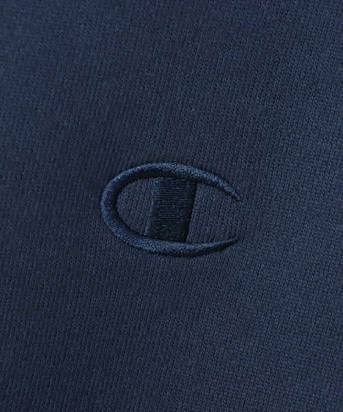 C로고 오버핏 조그택 후드 티셔츠 Navy