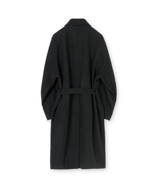 Pure Wool Belted Coat, Black