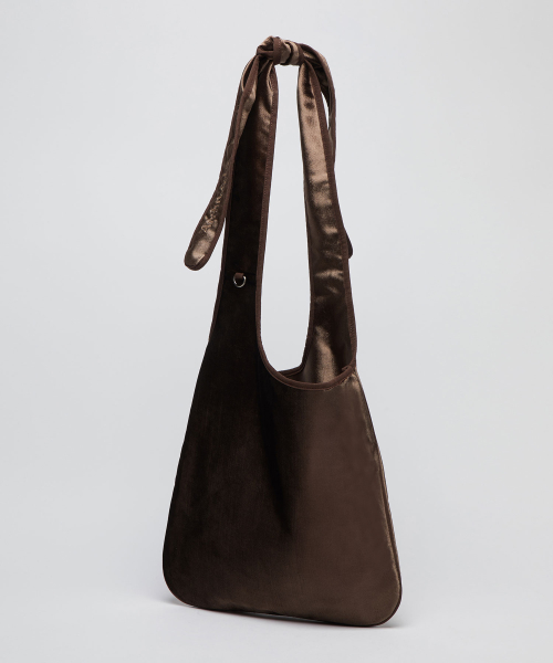 Velvet knotted bag(Choco spread)_OVBSX26101DKB