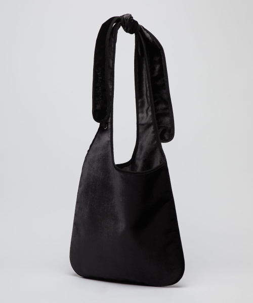 Velvet knotted bag(Deep sleep)_OVBSX26101BLK