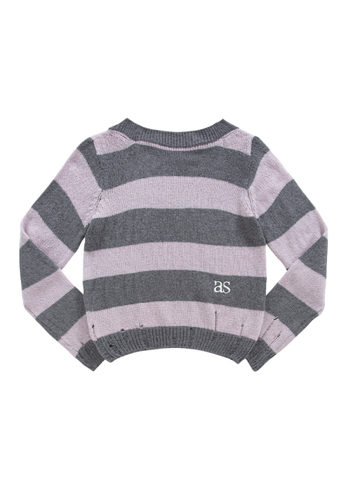 SORI OFF STRIPE KNIT / PINK