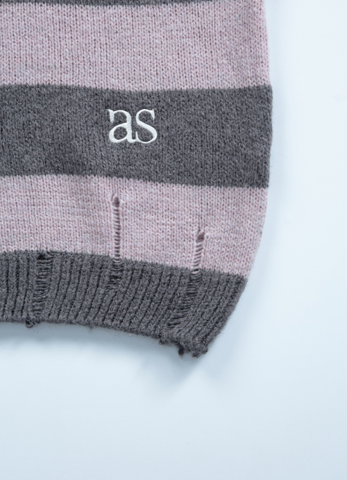SORI OFF STRIPE KNIT / PINK