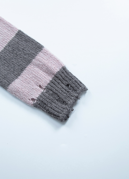 SORI OFF STRIPE KNIT / PINK