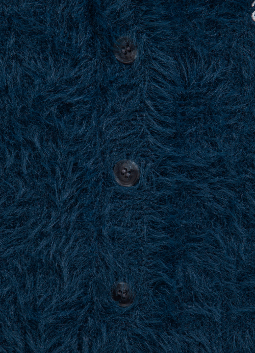 NIA HAIRY CARDIGAN / BLUE-GREEN