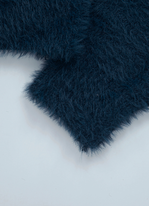 NIA HAIRY CARDIGAN / BLUE-GREEN