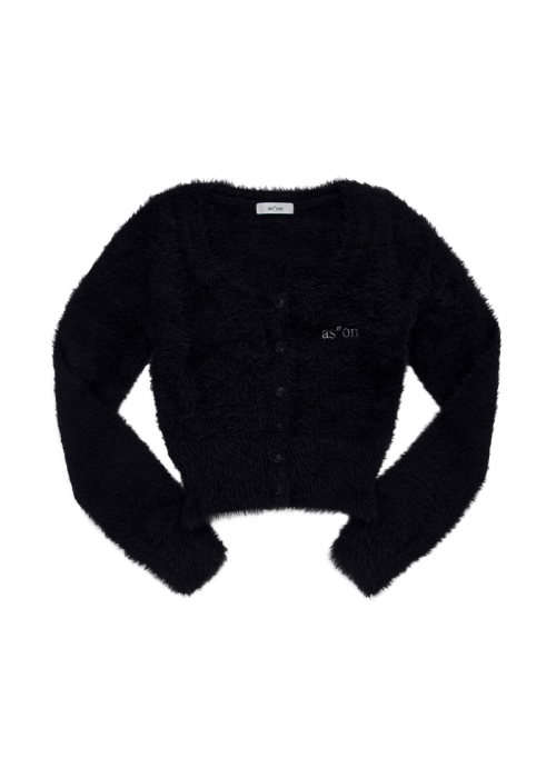 NIA HAIRY CARDIGAN / BLACK