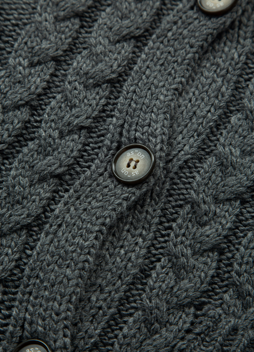 ELO TWISTED HOOD CARDIGAN / CHARCOAL