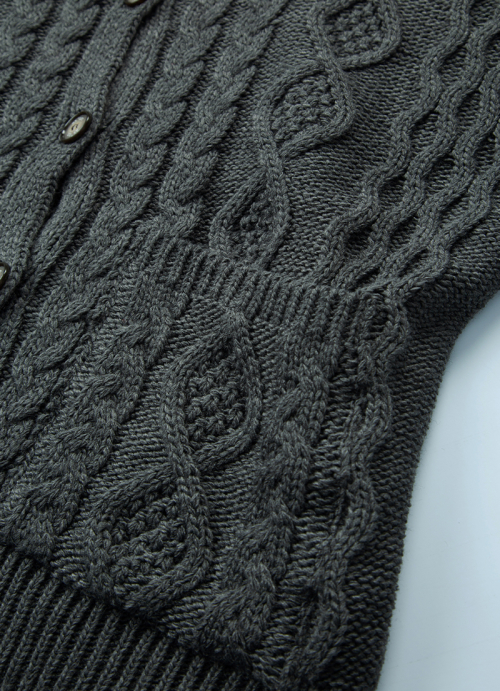 ELO TWISTED HOOD CARDIGAN / CHARCOAL