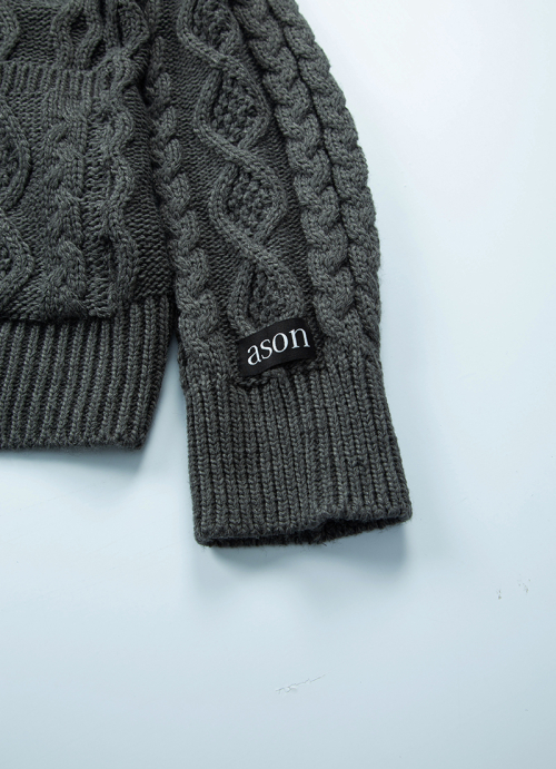 ELO TWISTED HOOD CARDIGAN / CHARCOAL