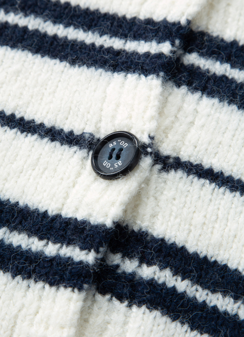 BERA STRIPE HOOD CARDIGAN / WHITE