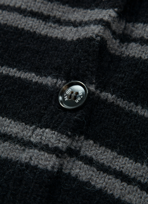 BERA STRIPE HOOD CARDIGAN / BLACK