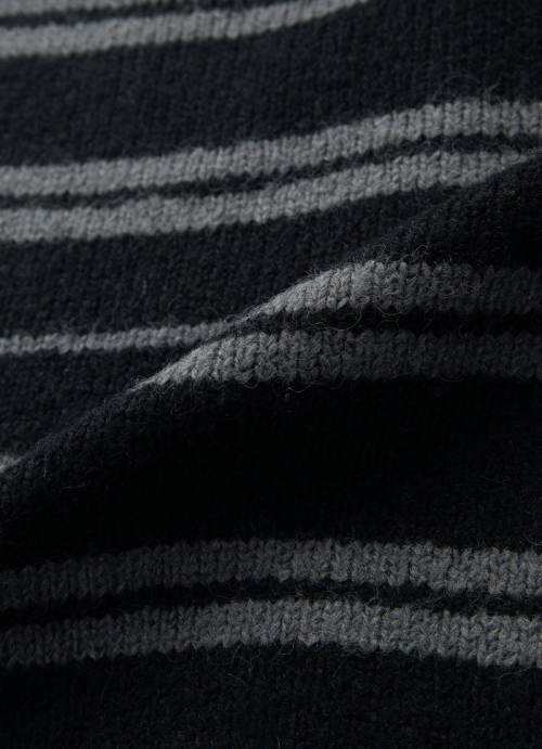 BERA STRIPE HOOD CARDIGAN / BLACK
