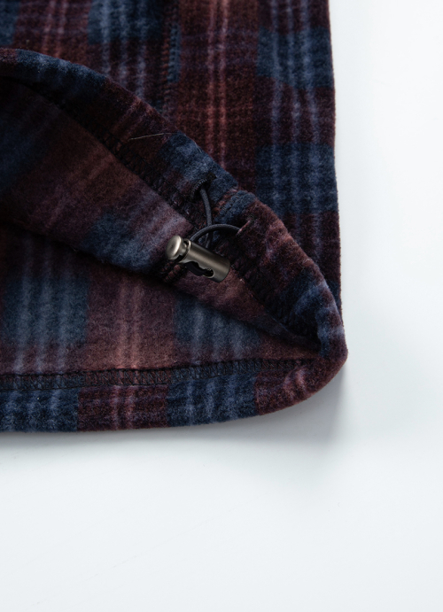 CHECK FLEECE HOOD ZIP-UP