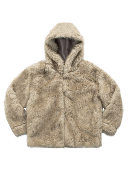 KOA HOOD FUR JACKET / BEIGE